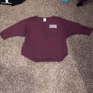 Short sleeve maroon PINK Victorias Secret shirt